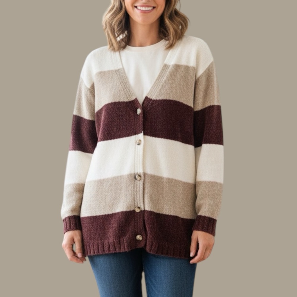 Sur La‎ Cote Brown Cardigan One Size